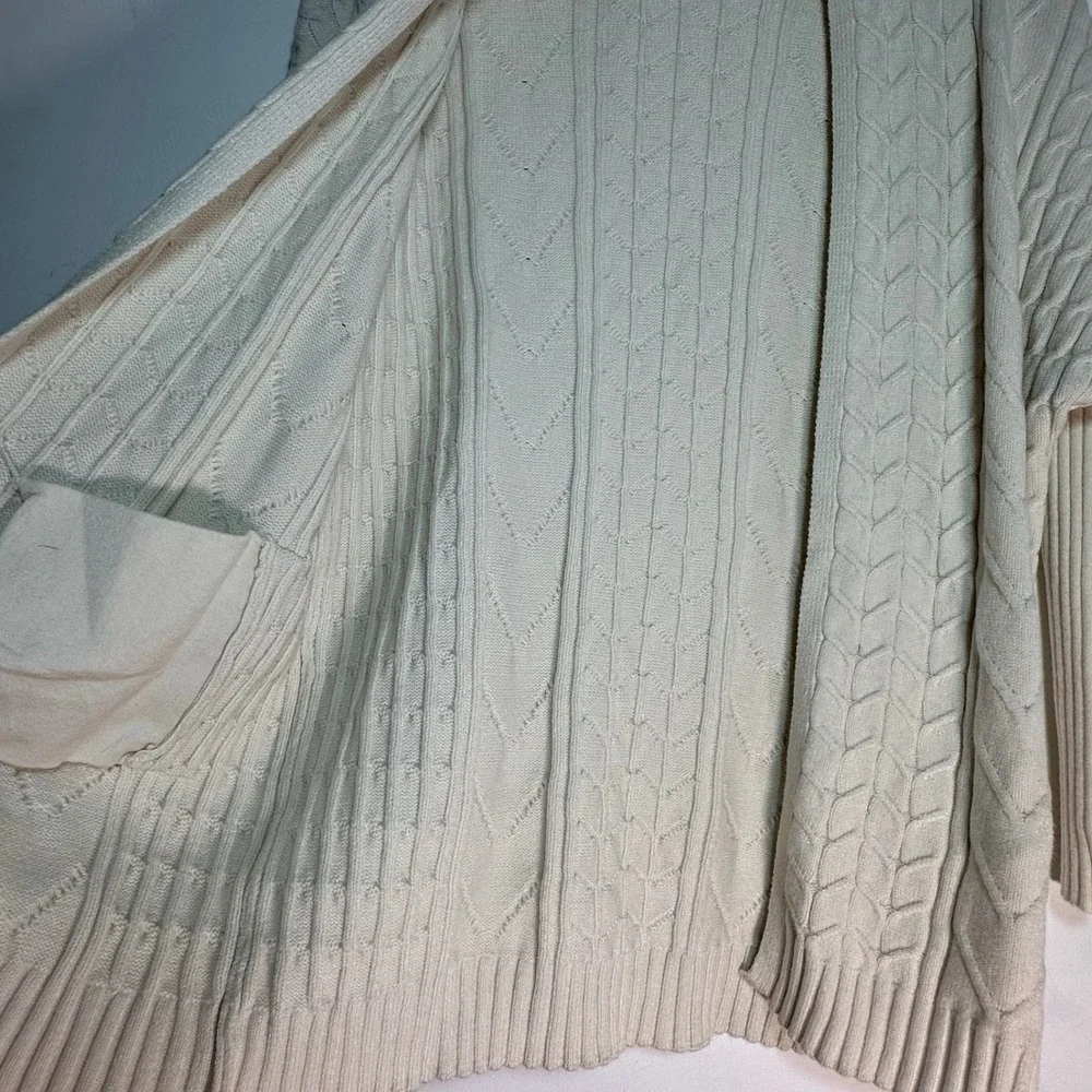 Cyrus Womens‎ Cream Cable Knit Open Front Shawl Cardigan Sweater XS E551963E